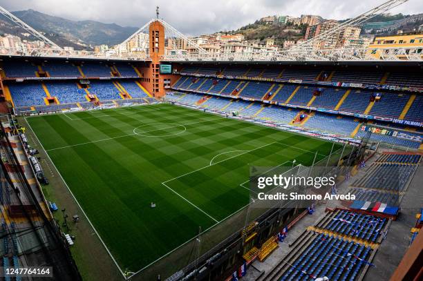 General view of the stadium prior to kick-off in the Serie A match between UC Sampdoria and Salernitana at Stadio Luigi Ferraris on March 5, 2023 in...