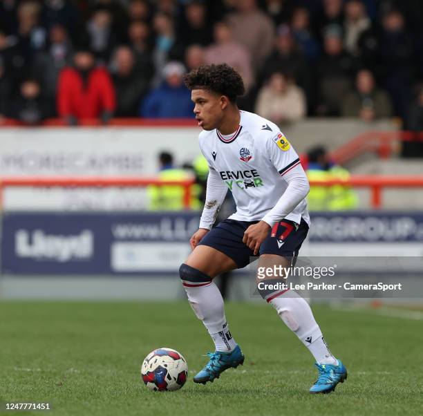 Bolton Wanderers' Shola Shoretire during the Sky Bet League One between Charlton Athletic and Sheffield Wednesday at Mazuma Stadium on March 4, 2023...