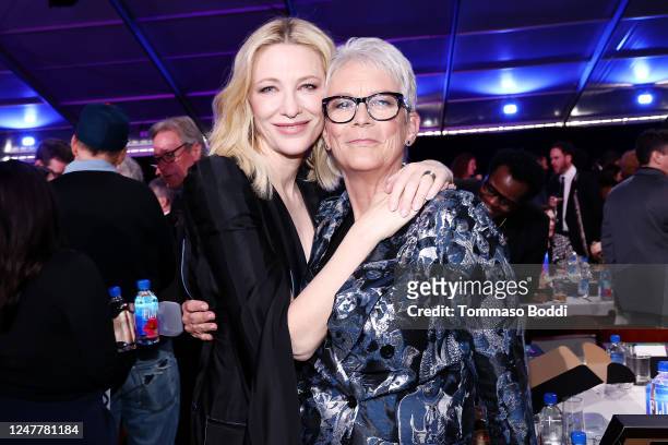 Cate Blanchet and Jamie Lee Curtis attend the Celebration Of The Independent Spirit Awards With Champagne Fleur De Miraval & Miraval Rosé on March...