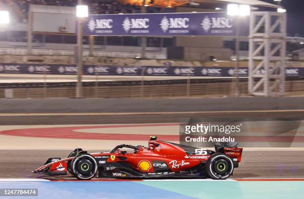 Carlos Sainz of Ferrari competes during the F1 Grand Prix of Bahrain at Bahrain International Circuit in Sakhir, Bahrain on March 05, 2023.