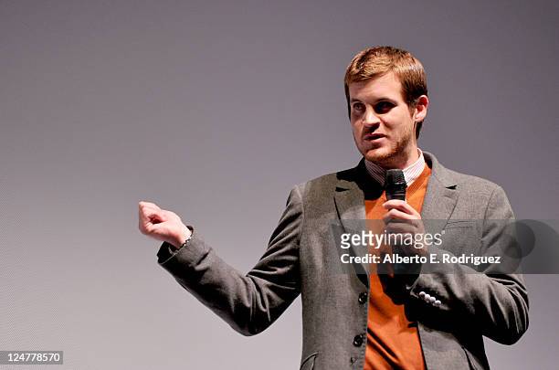 Filmmaker Jamie Linden speaks at "Ten Year" Premiere at Ryerson Theatre during the 2011 Toronto International Film Festival on September 12, 2011 in...