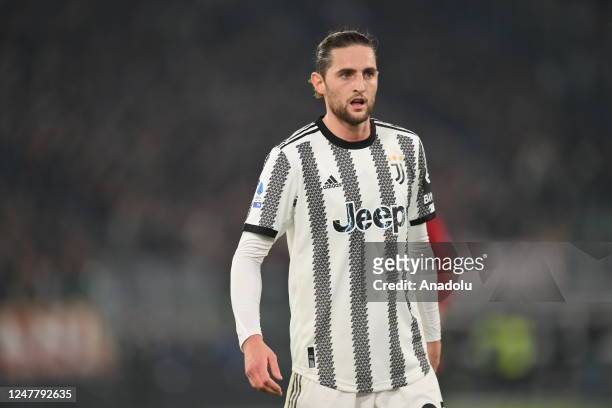 March 5 : Adrien Rabiot of Juventus FC in action during the Serie A soccer match between AS Roma and Juventus FC at Stadio Olimpico on March 5,2023...