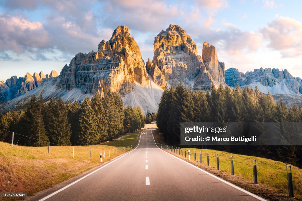 Mountain road in the dolomites, Italy