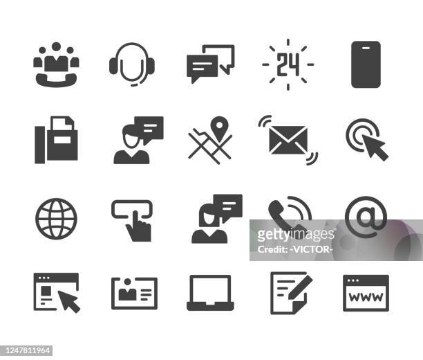 contact us icons icons - classic series - www stock illustrations