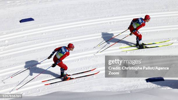 Paal Golberg of Team Norway in action, Didrik Toenseth of Team Norway in action during the FIS Nordic World Ski Championships Cross Country Women's...