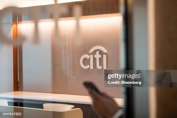 The logo of Citigroup Inc. At the bank's office in Paris, France, on Monday, Feb. 27, 2023. Citigroup is building a new trading floor in Paris as the...