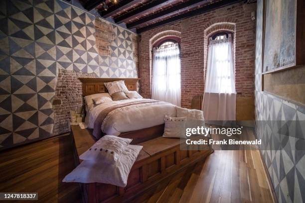 Bedroom and the bed of Giulietta inside the Casa di Giulietta in Verona, a pilgrimage site for lovers. The entire historic center of Verona is part...