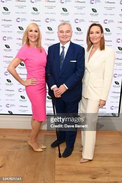 Tania Bryer, Eamonn Holmes and Isabel Webster attend Turn The Tables 2023 hosted by Tania Bryer and James Landale in aid of Cancer Research UK at...