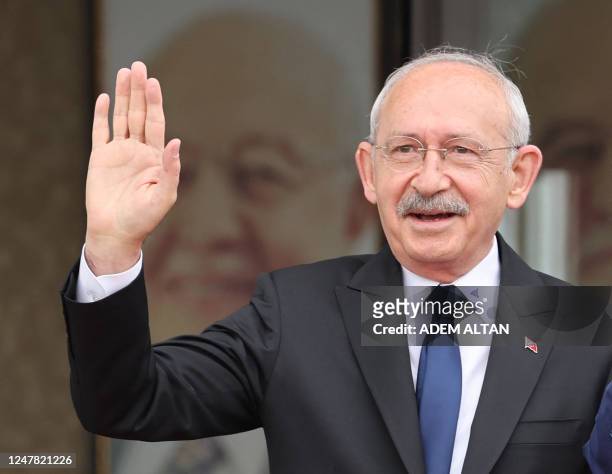 Chairman of Turkey's main opposition Republican People's Party Kemal Kilicdaroglu poses for the press ahead of a meeting with opposition party...