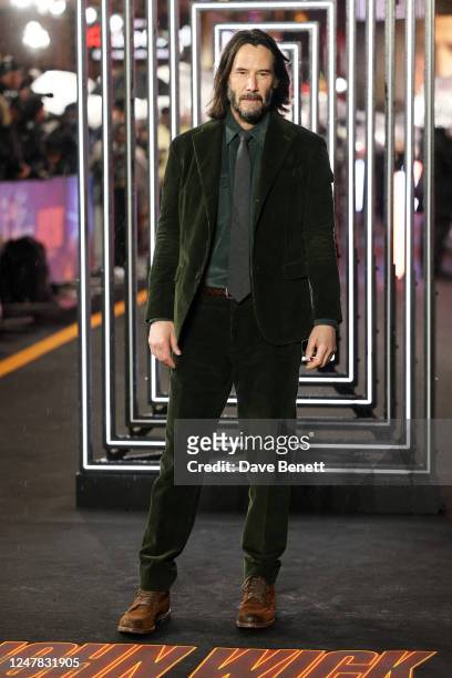 Keanu Reeves attends the UK Gala Screening of "John Wick: Chapter 4" at Cineworld Leicester Square on March 6, 2023 in London, England.