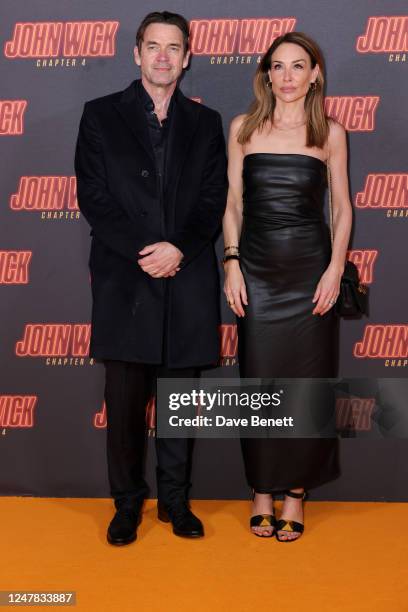 Dougray Scott and Claire Forlani attend the UK Gala Screening of "John Wick: Chapter 4" at Cineworld Leicester Square on March 6, 2023 in London,...
