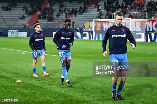 Bilal BRAHIMI - 91 Emmanuel NTIM during the Ligue 2 BKT match between Caen and Sochaux at Stade Michel D'Ornano on March 6, 2023 in Caen, France.