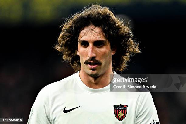 Alessandro Cortinovis of Cosenza looks on during the Serie B match between Genoa CFC v Cosenza at Stadio Luigi Ferraris on March 6, 2023 in Genoa,...