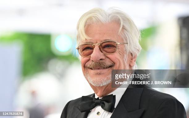 Italian actor Giancarlo Giannini looks on during his Hollywood Walk of Fame star ceremony in Hollywood, California, on March 6, 2023.