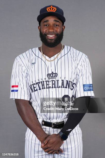 Wendell Floranus of Team Netherlands poses for a photo during the Team Netherlands 2023 World Baseball Classic Headshots on Sunday, March 5, 2023 in...