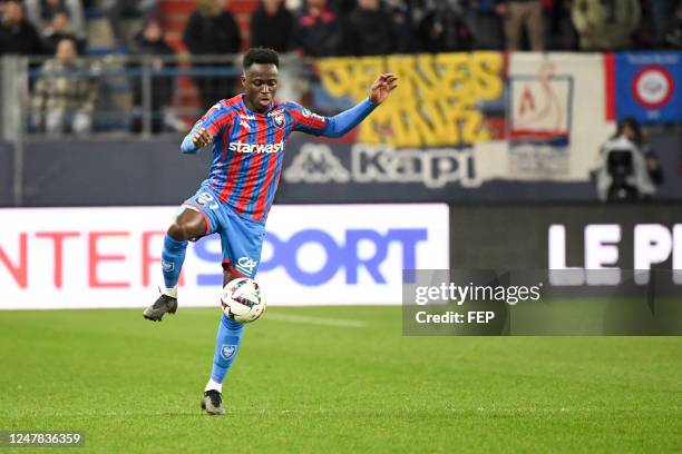 Emmanuel NTIM during the Ligue 2 BKT match between Caen and Sochaux at Stade Michel D'Ornano on March 6, 2023 in Caen, France.