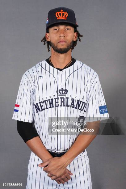 Andrelton Simmons of Team Netherlands poses for a photo during the Team Netherlands 2023 World Baseball Classic Headshots on Sunday, March 5, 2023 in...