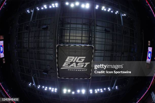 Big East signage during the Big East Women's Basketball Tournament on March 4 at Mohegan Sun Arena in Uncasville, CT.