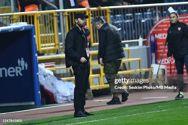 Coach Selcuk Inan of Kasimpasa reacts during the Super Lig match between Kasimpasa SK and Antalyaspor at Recep Tayyip Erdogan Stadium on March 6,...