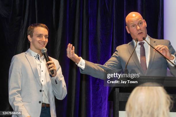 Matthew Cartwright. Apprentice Jockey Graduation & Induction Night at Flemington Racecourse on March 06, 2023 in Flemington, Australia.