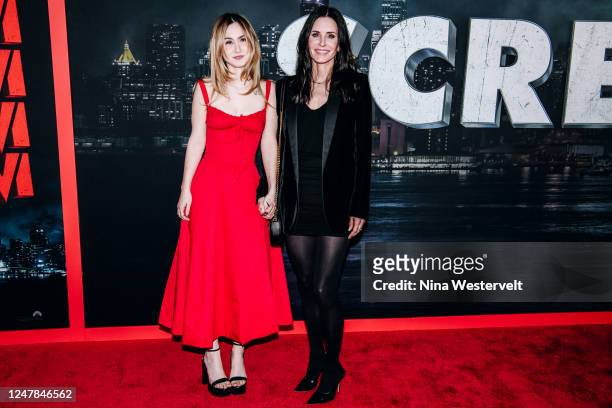 Coco Arquette and Courteney Cox at the premiere of "Screm VI" held at AMC Lincoln Square on March 6, 2023 in New York City.
