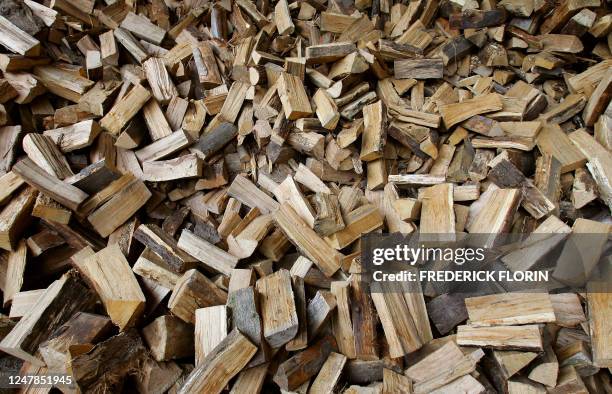 Photo d'un tas de bois prise, le 13 septembre 2005 à Rosheim. Très répandu dans les pays scandinaves et en Autriche, le chauffage au bois-énergie,...