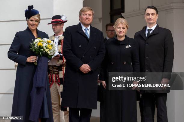 Queen Maxima of the Netherlands, King Willem-Alexander of the Netherlands, the President of Slovakia Zuzana Caputova and her partner Juraj Rizman...