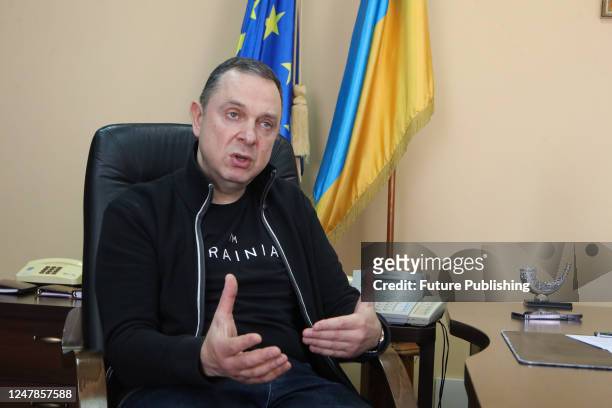 Minister of Youth and Sports of Ukraine, president of the National Olympic Committee Vadym Huttsait gives an interview to a correspondent of the...