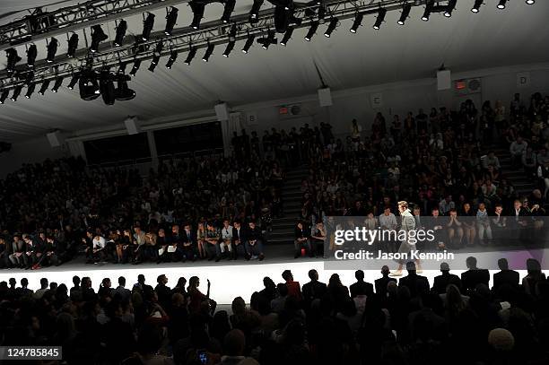 General view of atmosphere at the Perry Ellis Spring 2012 fashion show during Mercedes-Benz Fashion Week at The Stage at Lincoln Center on September...