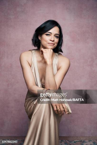 Actor Michelle Rodriguez is photographed at BAFTA's EE British Academy Film Awards on February 10, 2019 in London, England.