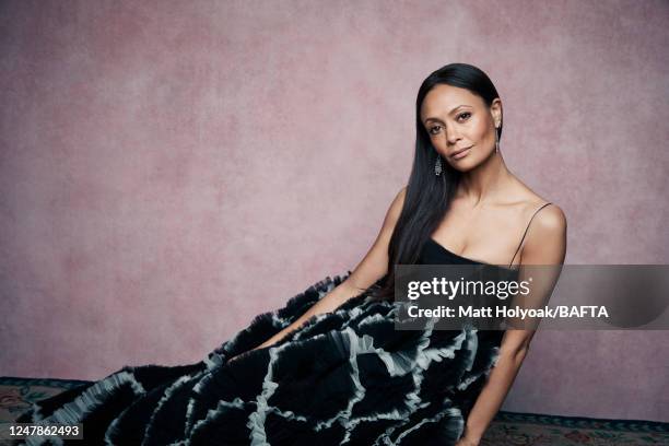 Actor Thandiwe Newton is photographed at BAFTA's EE British Academy Film Awards on February 10, 2019 in London, England.