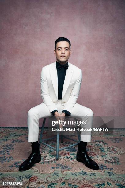 Actor Rami Malek is photographed at BAFTA's EE British Academy Film Awards on February 10, 2019 in London, England.