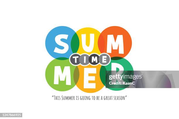 lettering composition of summer vacation stock illustration - summer camp stock illustrations
