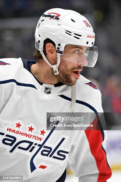 Washington Capitals Right Wing Craig Smith skates in warm ups before an NHL game between the Washington Capitals and the Los Angeles Kings on March...