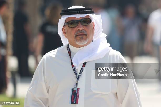 Salman bin Hamad Al Khalifa ahead of the Formula 1 Bahrain Grand Prix at Bahrain International Circuit in Sakhir, Bahrain on March 2, 2023.