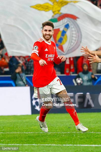 Rafa of Benfica Lissabon celebrates after scoring his team's first goal during the UEFA Champions League round of 16 leg two match between SL Benfica...