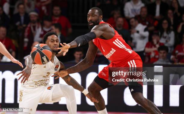 Dee Bost, #3 of LDLC Asvel Villeurbanne, Othello Hunter of FC Bayern Munich in action during the 2022-23 Turkish Airlines EuroLeague Regular Season...