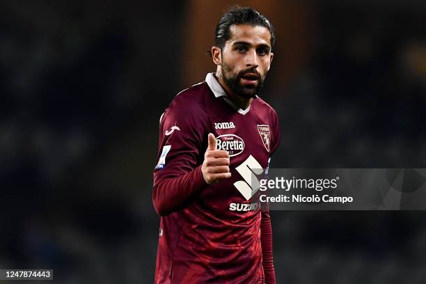 Ricardo Rodriguez of Torino FC gestures during the Serie A football match between Torino FC and Bologna FC. Torino FC won 1-0 over Bologna FC.