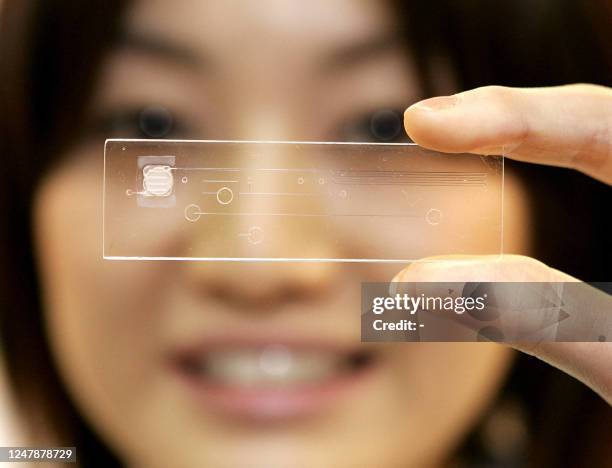 Japan's chemical giant Toray unveils the new plastic made bloodtest chip, which enables to diagnosis various diseases with a drop of blood, almost...