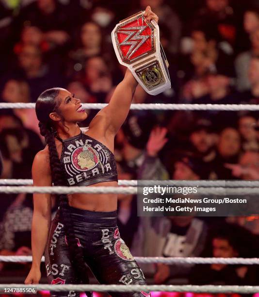 Bianca Belair during WWE Monday Night Raw at the TD Garden on March 6, 2023 in Boston, Massachusetts