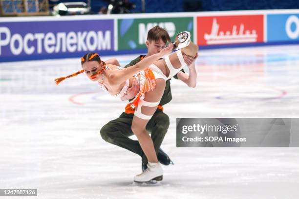 Yana Matveishina and Timofey Subbotin perform during the Finals of the Russian Grand Prix of Figure Skating 2023 for the "Dancing on Ice" category,...