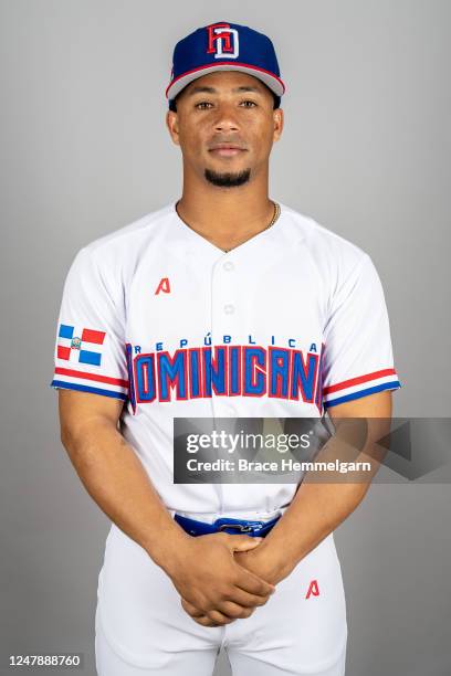 Francisco Mejiá of Team Dominican Republic poses for a photo during the Team Dominican Republic 2023 World Baseball Classic Headshots at Lee County...