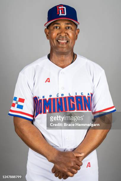 Bench Coach Tony Diaz of Team Dominican Republic poses for a photo during the Team Dominican Republic 2023 World Baseball Classic Headshots at Lee...