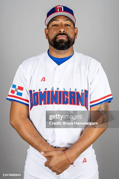 César Valdez of Team Dominican Republic poses for a photo during the Team Dominican Republic 2023 World Baseball Classic Headshots at Lee County...