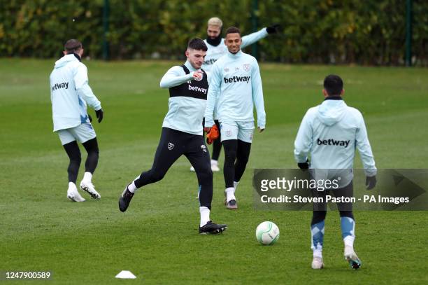 West Ham United's Declan Rice during a training session at the Rush Green Training Ground, Romford. Picture date: Wednesday March 8, 2023.