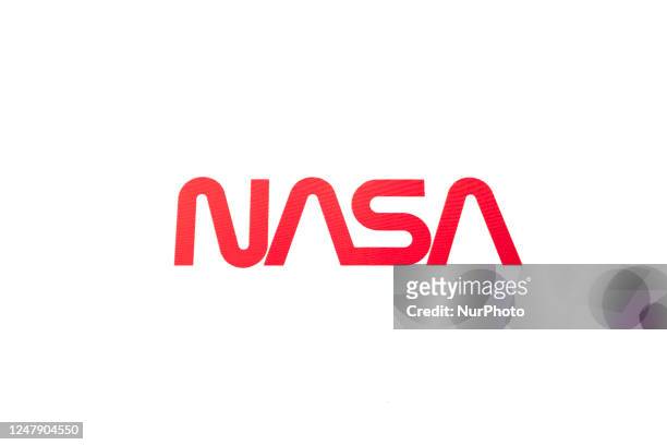 The National Aeronautics and Space Administration logo, the United States federal government program for aeronautics and space research, displayed...