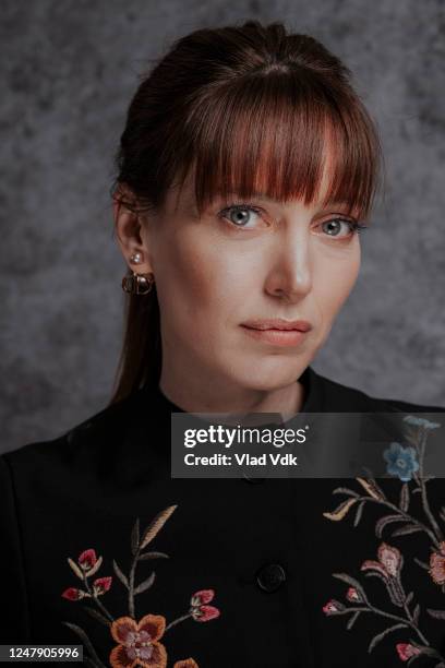 Actress Erika Sainte poses for a portrait during the 12th Ceremony of Les Magritte du Cinema on March 4, 2023 in Brussels, Belgium.