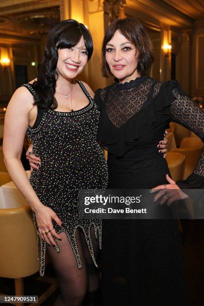 Daisy Lowe and Pearl Lowe attend Daisy Lowe's baby shower at Hotel Cafe Royal on March 8, 2023 in London, England.