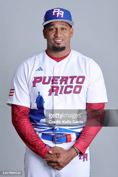 Alexis Díaz of Team Puerto Rico poses for a photo during the Team Puerto Rico 2023 World Baseball Classic Headshots at JetBlue Park on Tuesday, March...