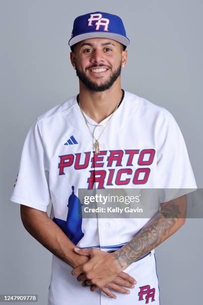 Jose Espada of Team Puerto Rico poses for a photo during the Team Puerto Rico 2023 World Baseball Classic Headshots at JetBlue Park on Tuesday, March...